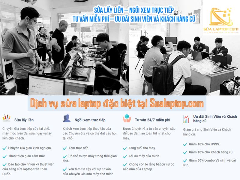 Chúng tôi tự tin cung cấp dịch vụ sửa laptop chất lượng, chính hãng.